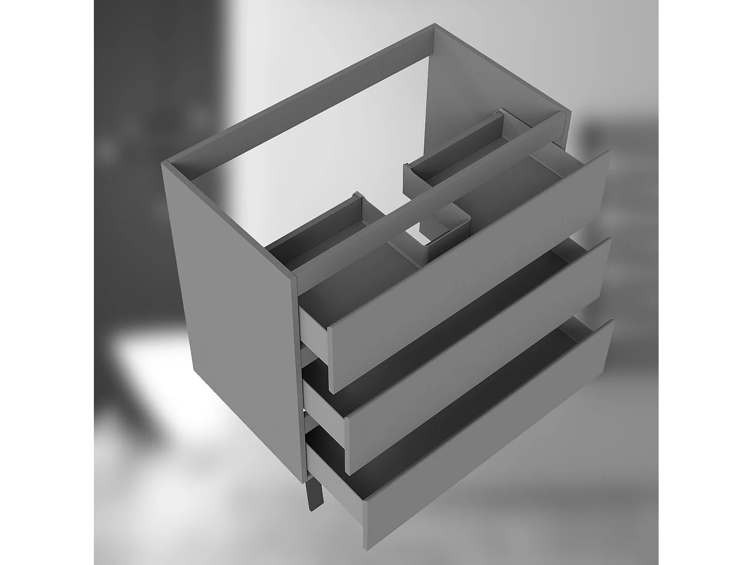 AICA SARL. Meuble de Salle de Bain 80cm avec 3 tiroirs + 2 Pieds, Meuble sans vasque, Anthracite
