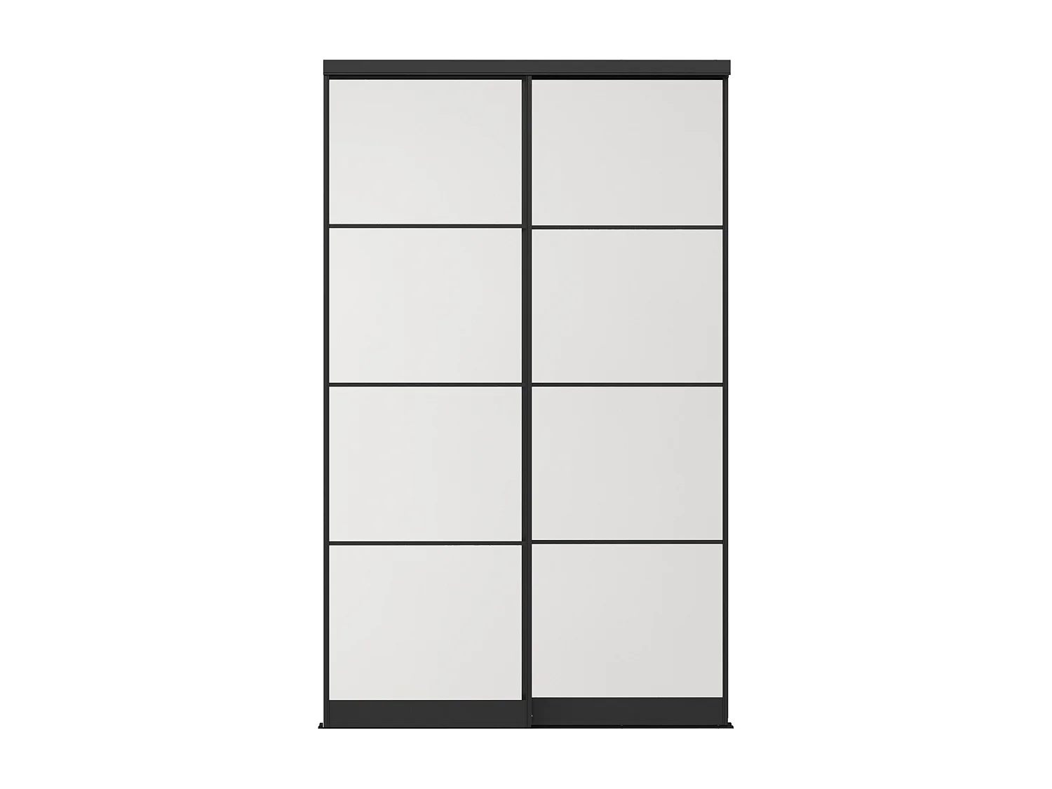 Portes de placard coulissantes en acier - Noir et verre trempé dépoli - H250 x L150 cm - ATERMA