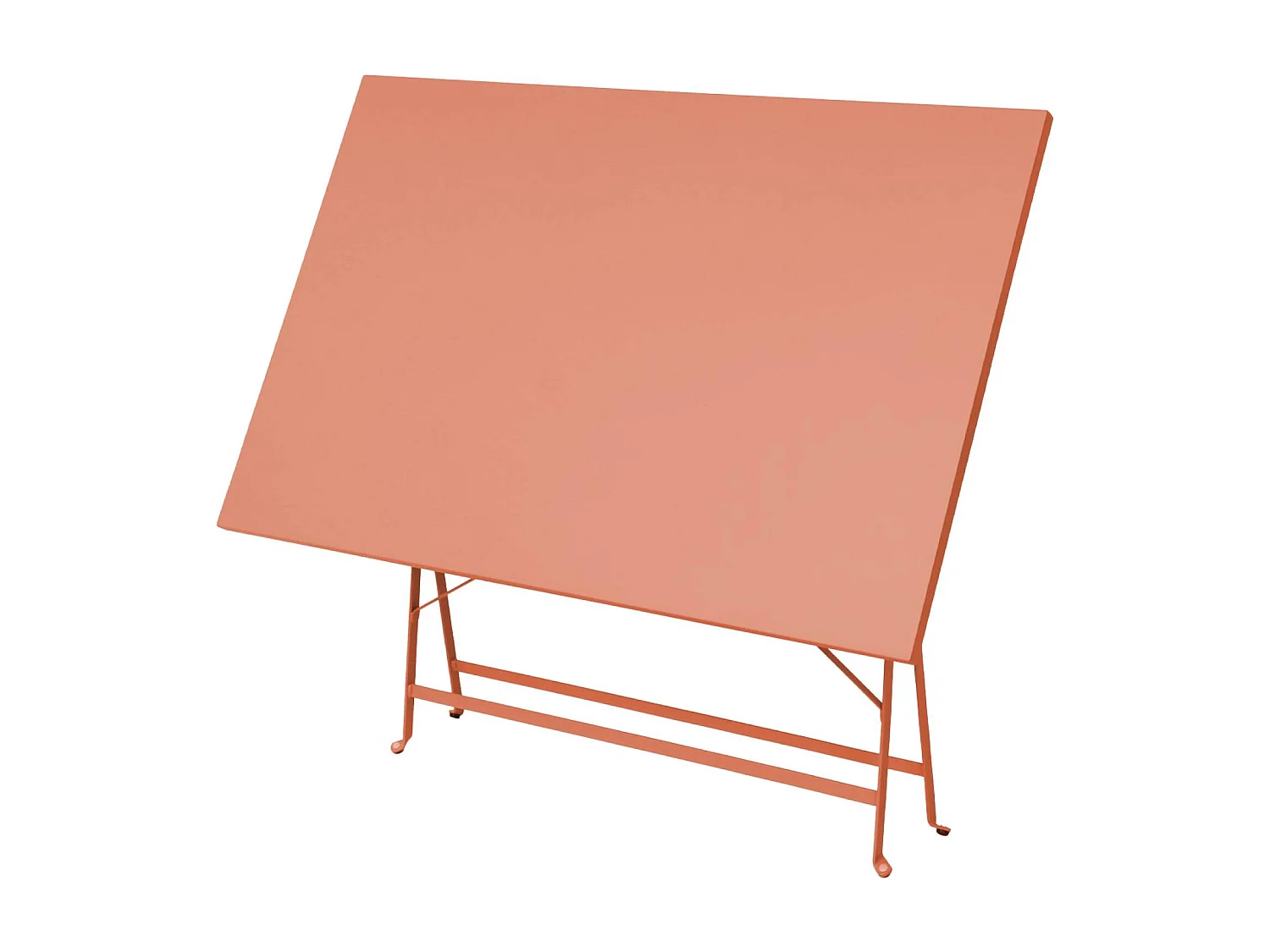 Table de jardin bistrot pliante métal + 4 assises 110 x 70cm. avec quatre chaises pliantes. acier thermolaqué