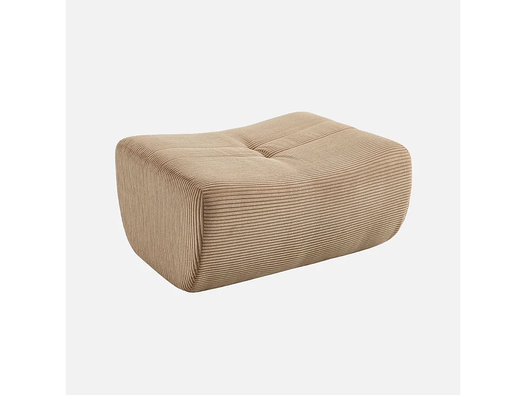Pouf. repose-pieds pour chauffeuse Sokol velours côtelé beige foncé - Sokol