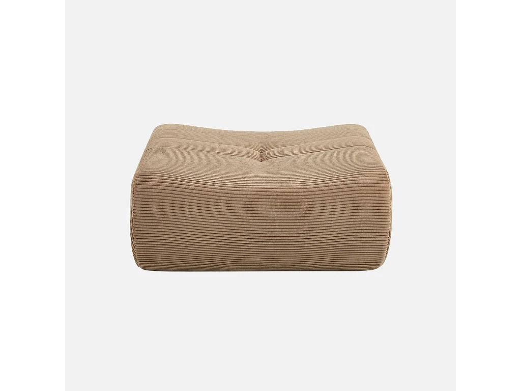 Pouf. repose-pieds pour chauffeuse Sokol velours côtelé beige foncé - Sokol