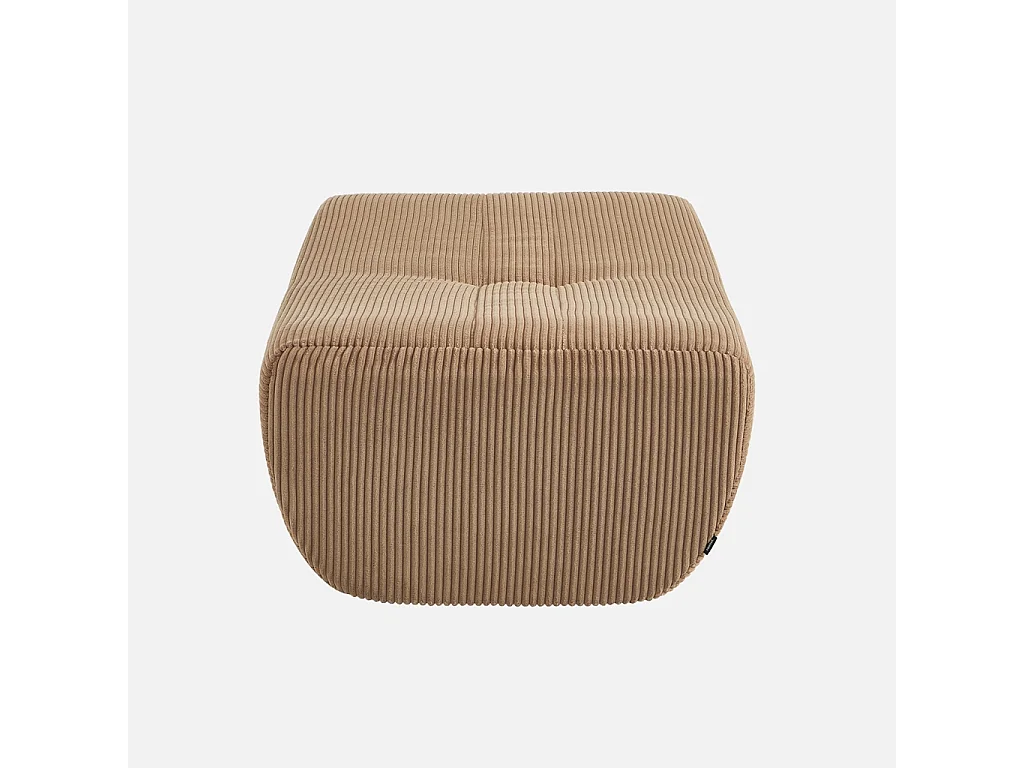 Pouf. repose-pieds pour chauffeuse Sokol velours côtelé beige foncé - Sokol