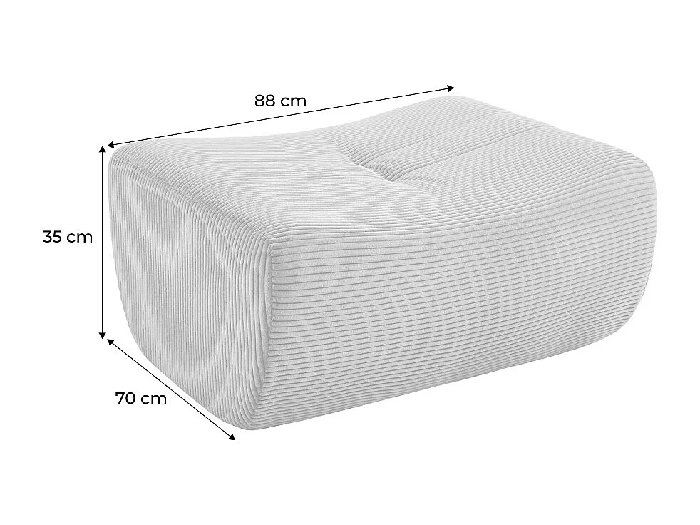 Pouf. repose-pieds pour chauffeuse Sokol velours côtelé beige foncé - Sokol