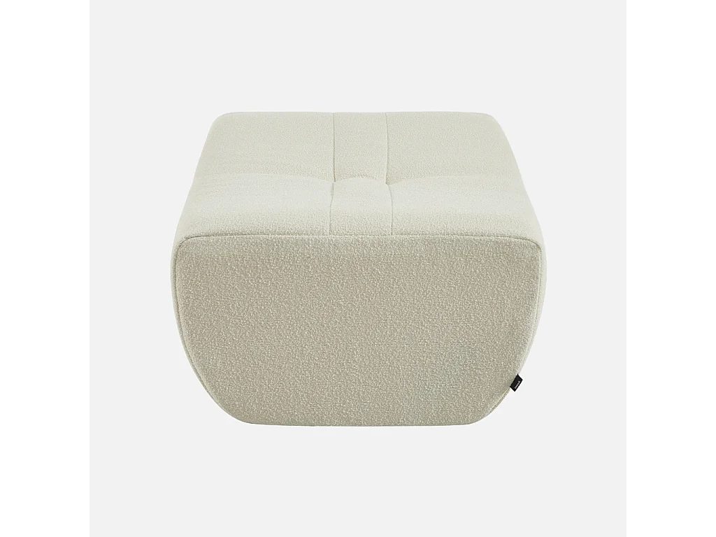Pouf. repose-pieds pour chauffeuse Sokol bouclette texturée blanc - Sokol