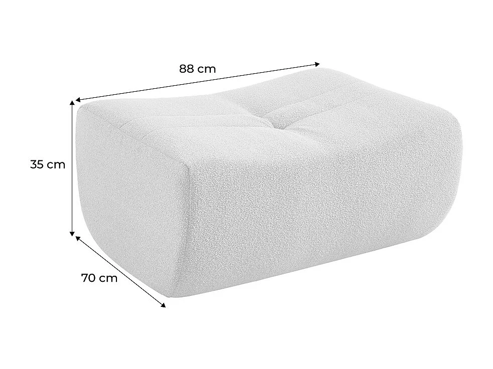 Pouf. repose-pieds pour chauffeuse Sokol bouclette texturée blanc - Sokol