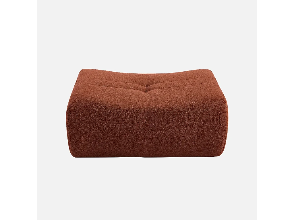 Poggiapiedi per poltrona sokol in bouclé testurizzato, terracotta