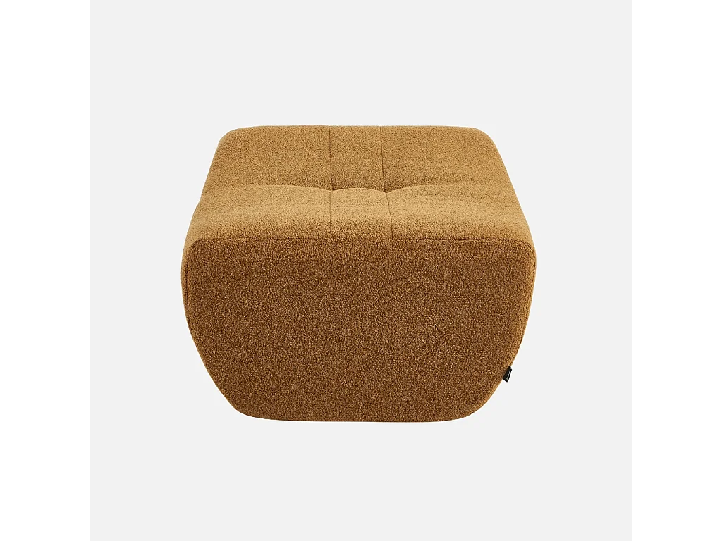 Pouf. repose-pieds pour chauffeuse Sokol bouclette texturée moutarde - Sokol