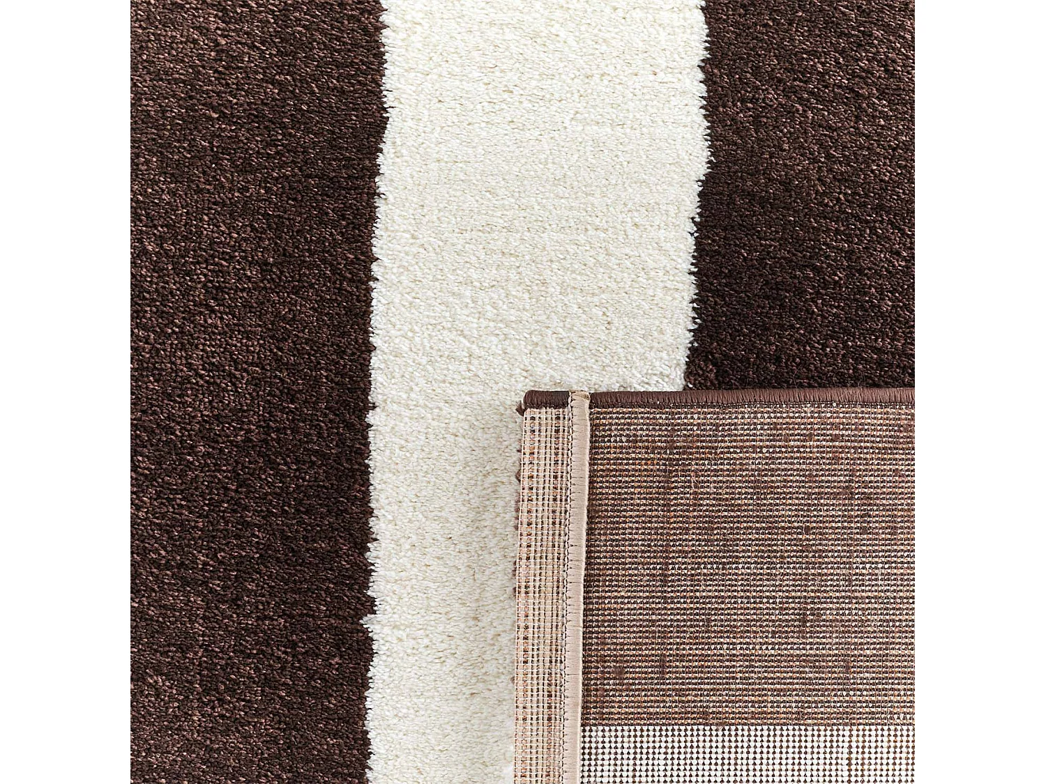Tapis intérieur rayures marron et blanc 160x230cm - Pablo