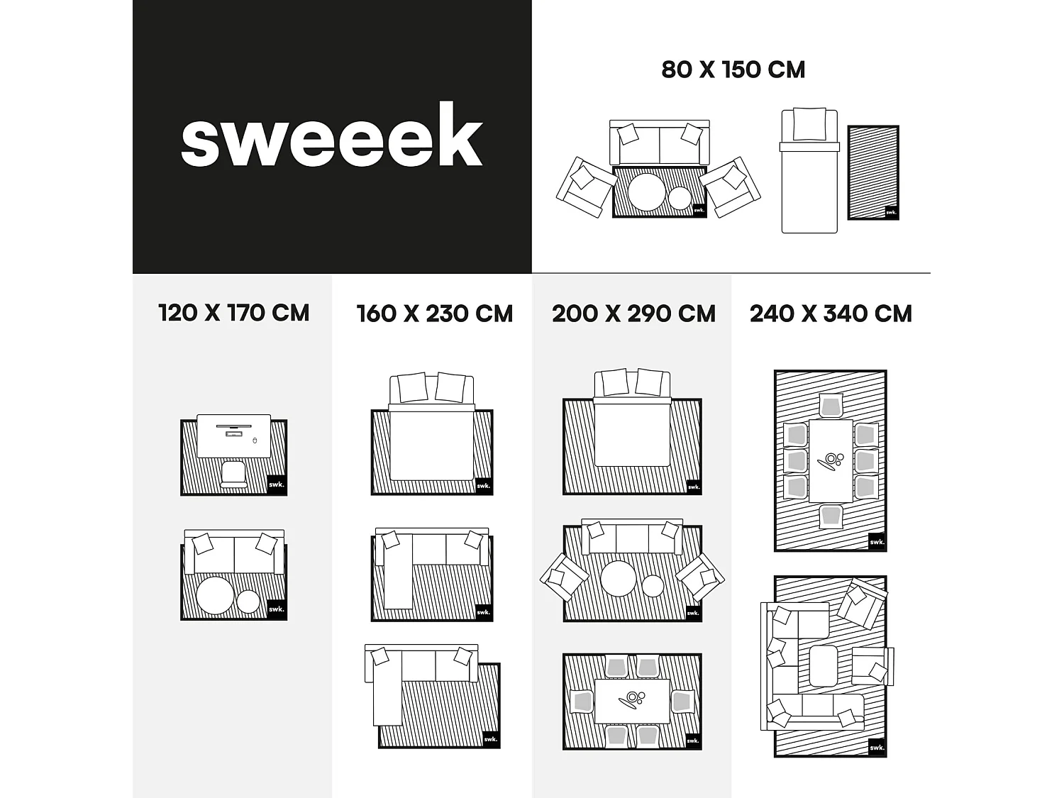 Tapis intérieur rayures orange et rose 120x160cm - Pablo