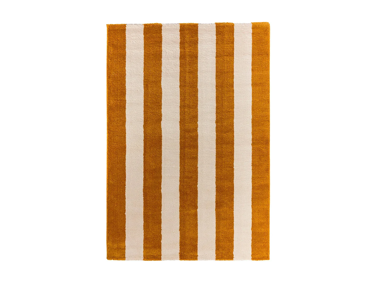 Tapis intérieur rayures ocre et blanc 160x230cm - Pablo