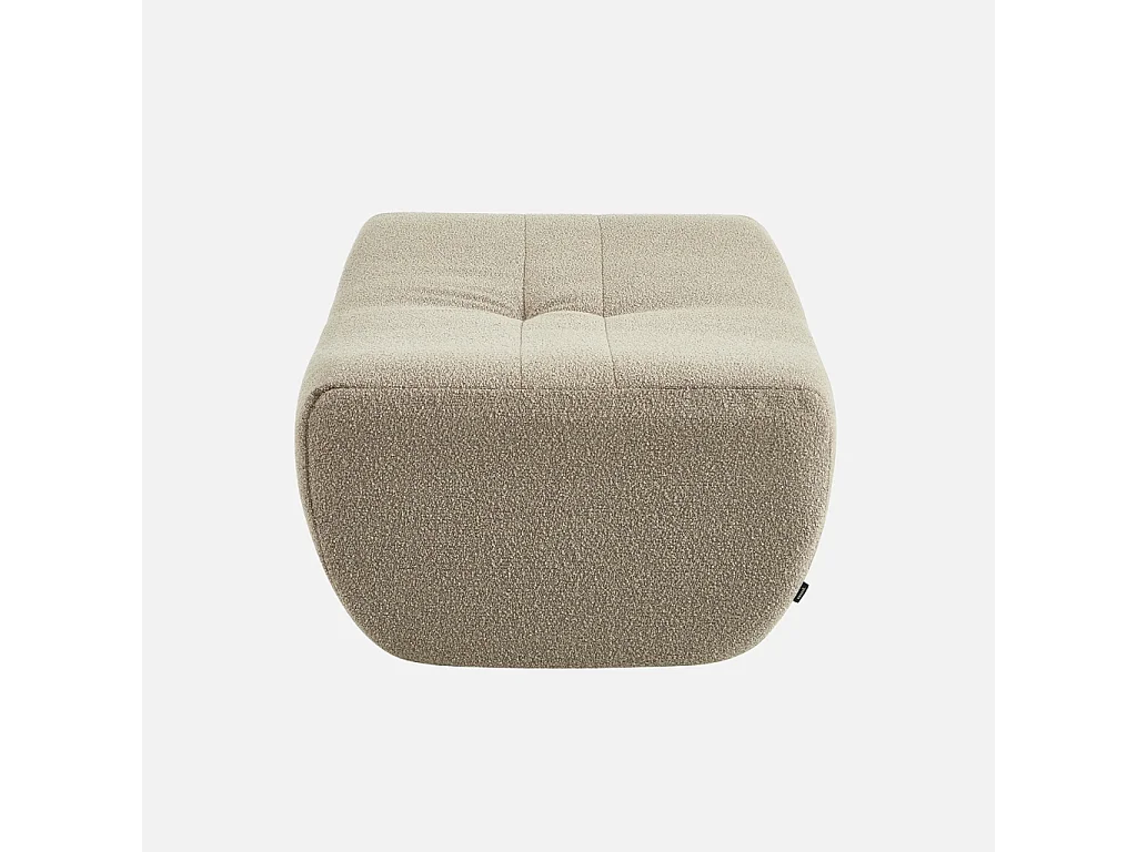 Poggiapiedi per poltrona sokol in bouclé testurizzato, beige
