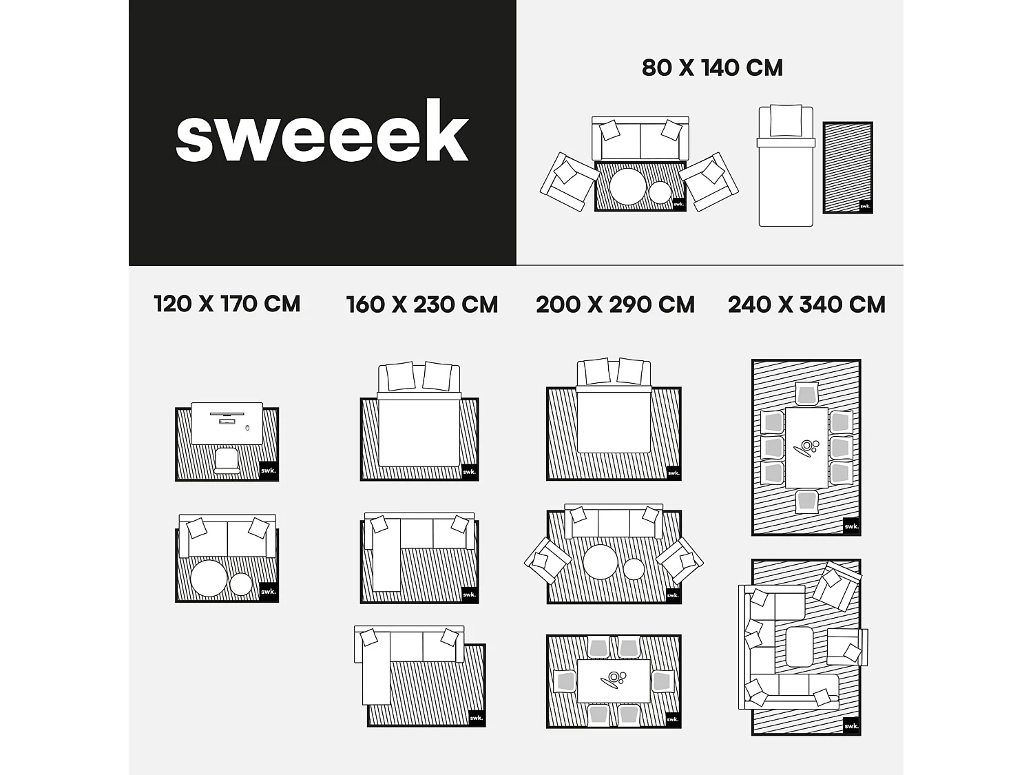Tapis intérieur rayures ocre et blanc 80x140cm - Pablo