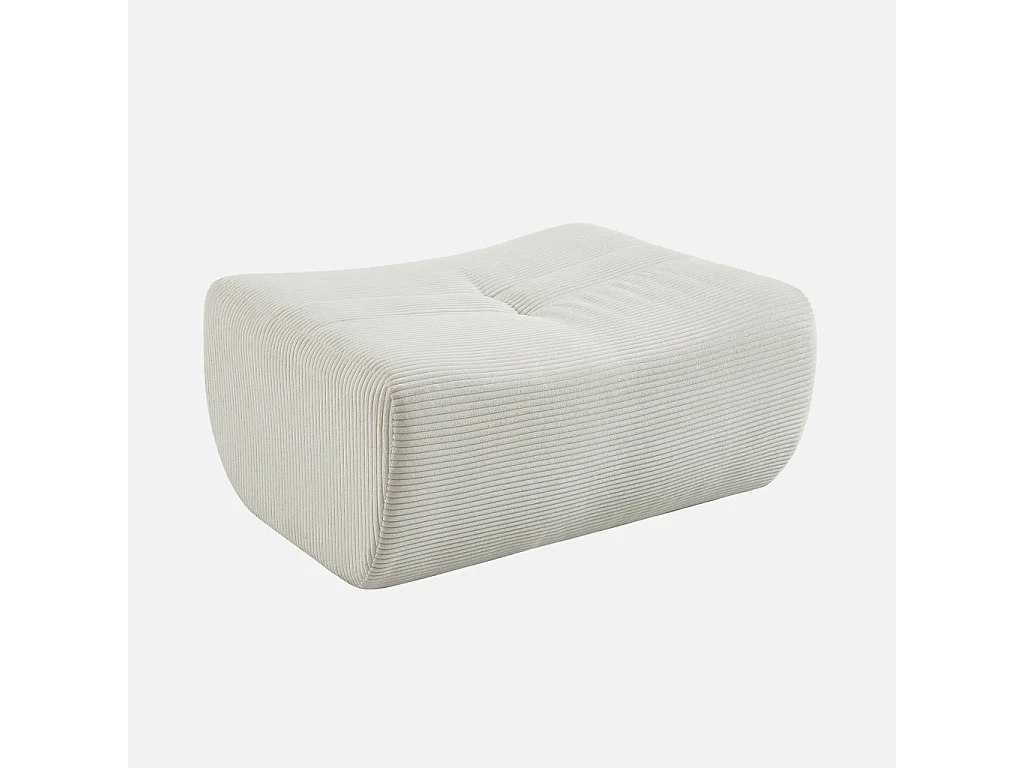 Pouf. repose-pieds pour chauffeuse Sokol velours côtelé crème - Sokol