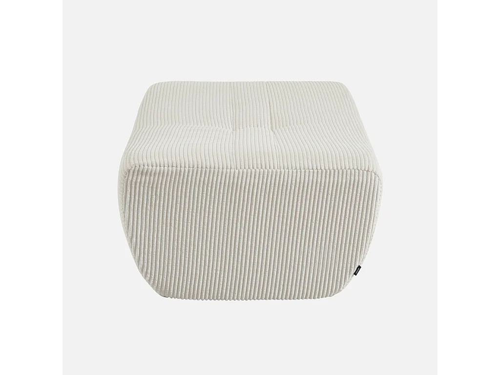 Pouf. repose-pieds pour chauffeuse Sokol velours côtelé crème - Sokol