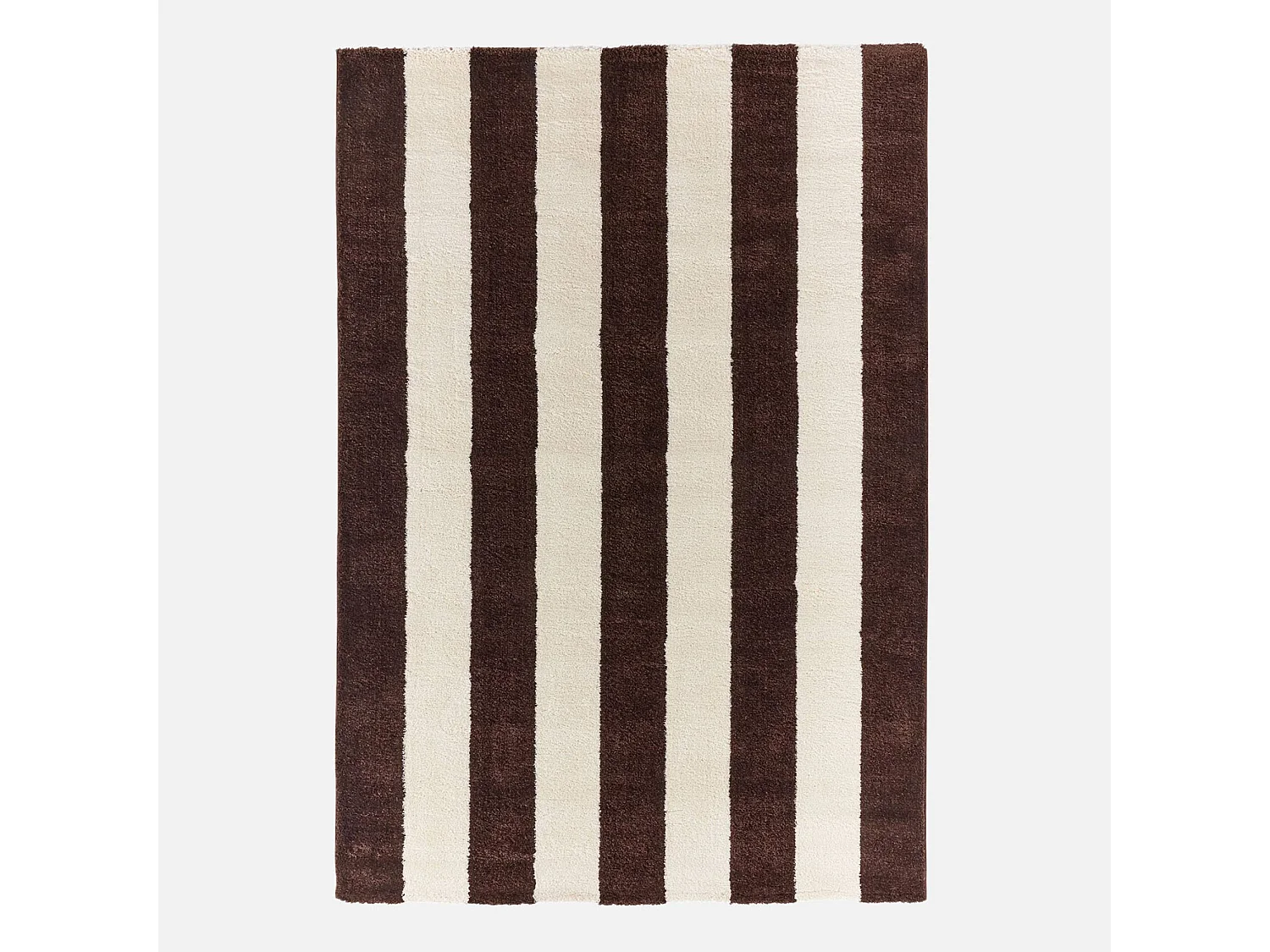 Tapis intérieur rayures marron et blanc 80x140cm - Pablo
