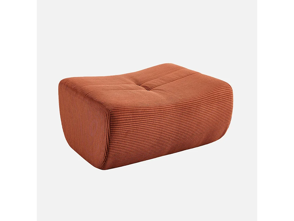 Pouf. repose-pieds pour chauffeuse Sokol velours côtelé terracotta - Sokol