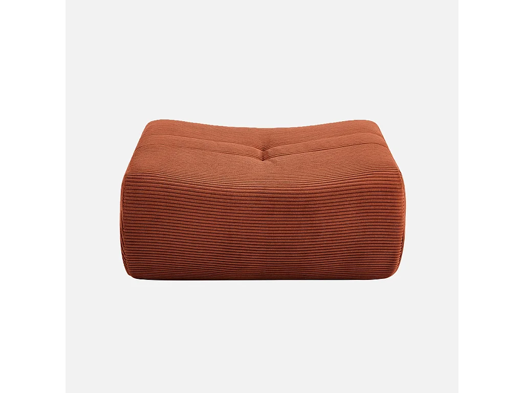 Pouf. repose-pieds pour chauffeuse Sokol velours côtelé terracotta - Sokol