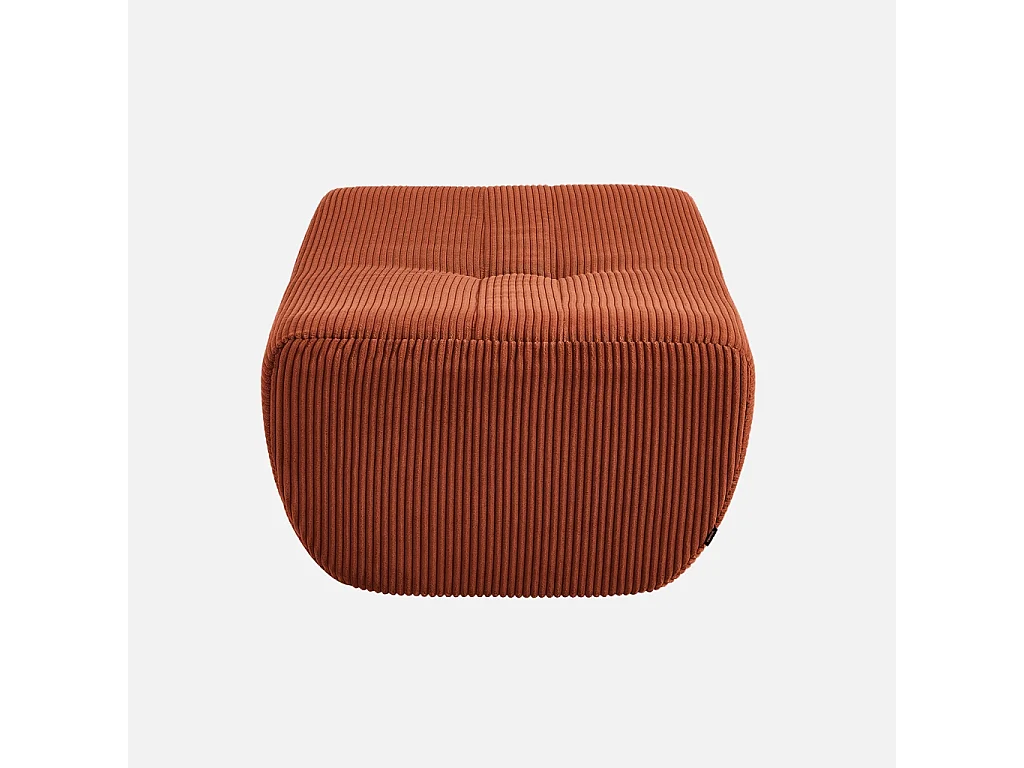 Pouf. repose-pieds pour chauffeuse Sokol velours côtelé terracotta - Sokol