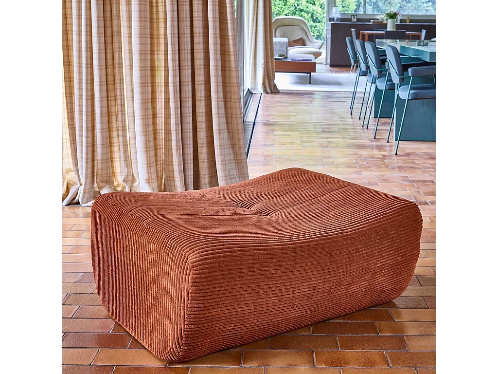 Poggiapiedi per poltrona sokol in velluto a coste, terracotta