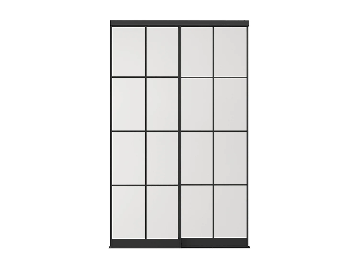 Portes de placard coulissantes en acier - Noir et verre trempé dépoli - H250 x L150 cm - ALEPA