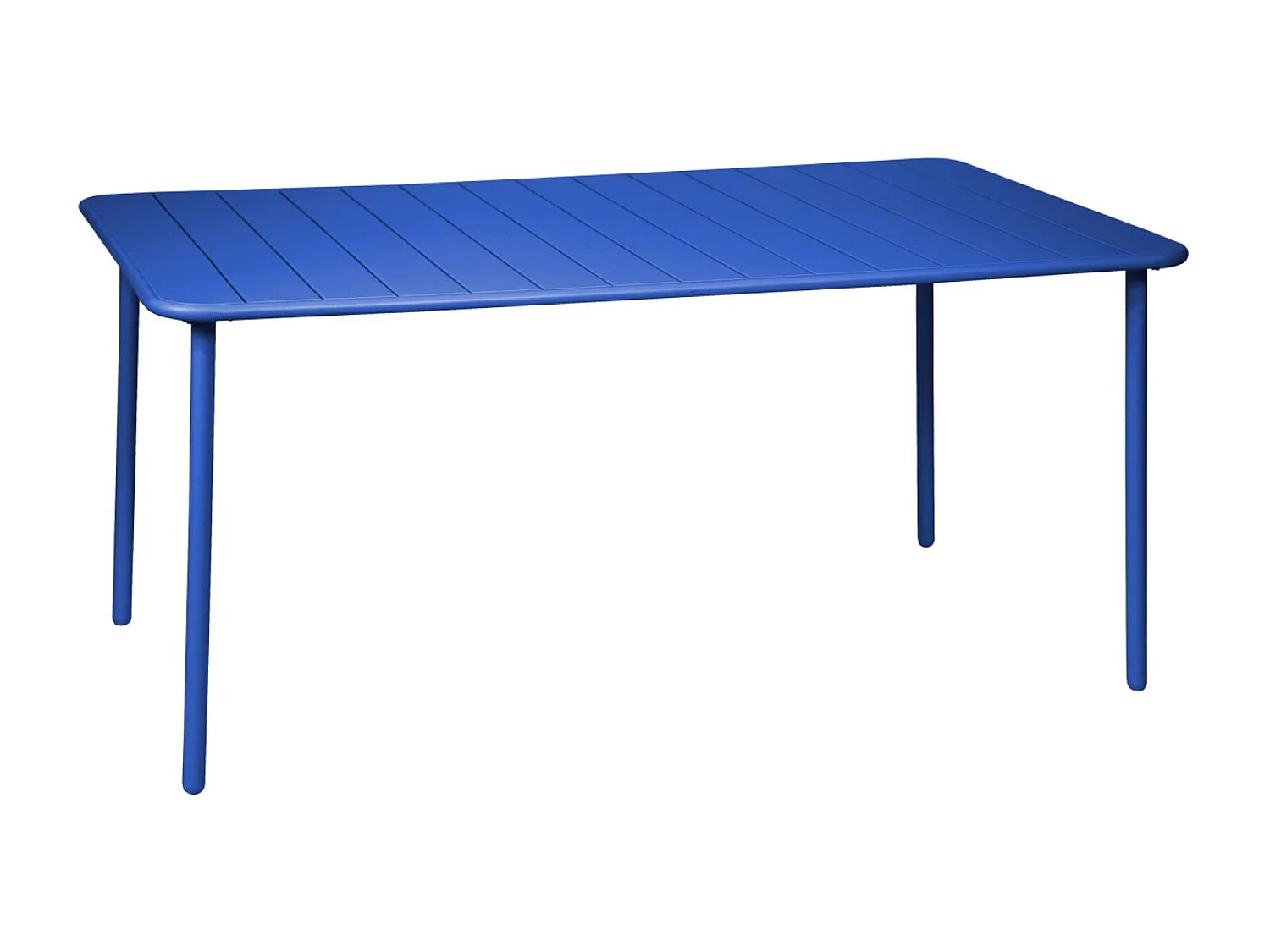 Table de jardin métal 6-8 places. bleu électrique. Amelia. 160x90x72.5cm