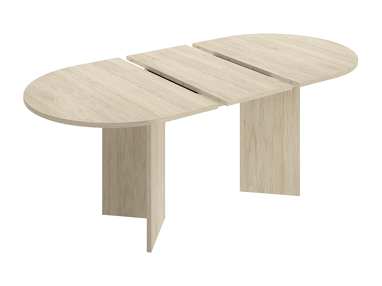 Table à manger ovale extensible, coloris naturel - Hauteur 76,3 x Longueur 140-180 x Profondeur 90 cm