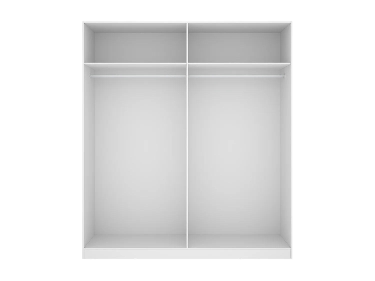 Armoire placard de rangement à 4 portes battantes, coloris blanc - Hauteur 203,5 x Longueur 182,1 x Profondeur 51,4 cm