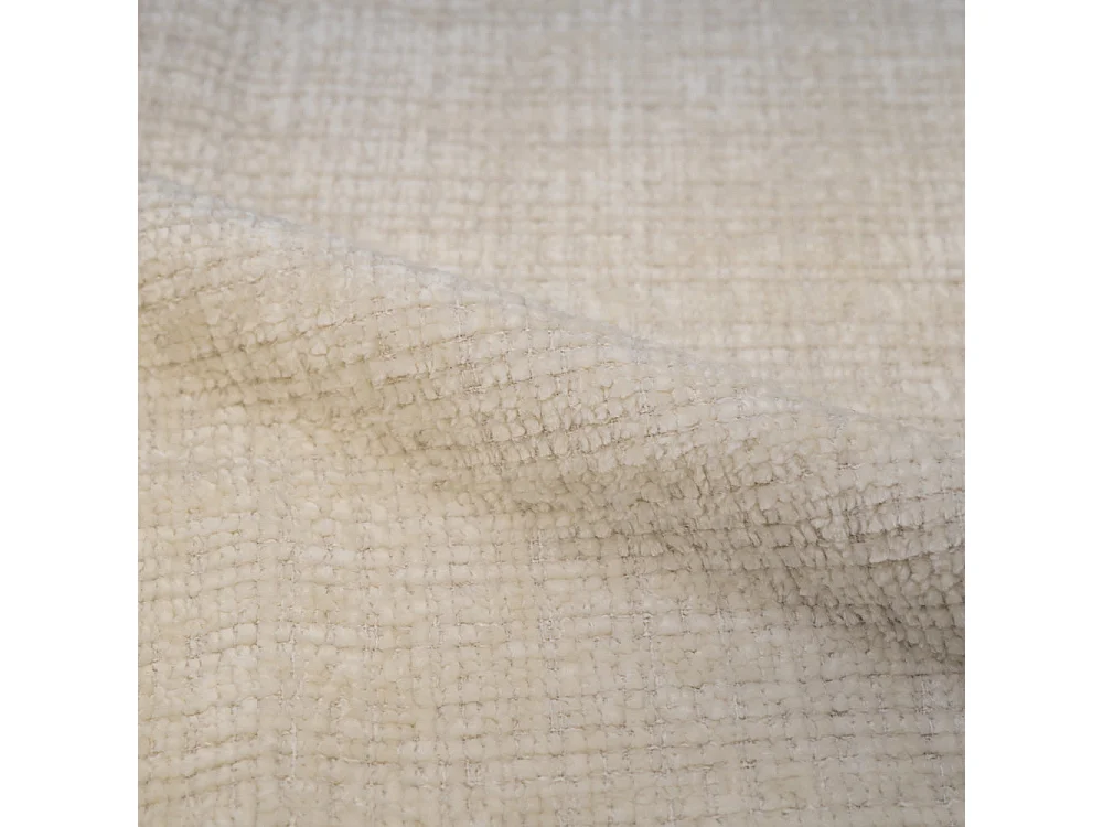 Lot de 2 chaises en tissu doux blanc, pieds métal noir - Bulle