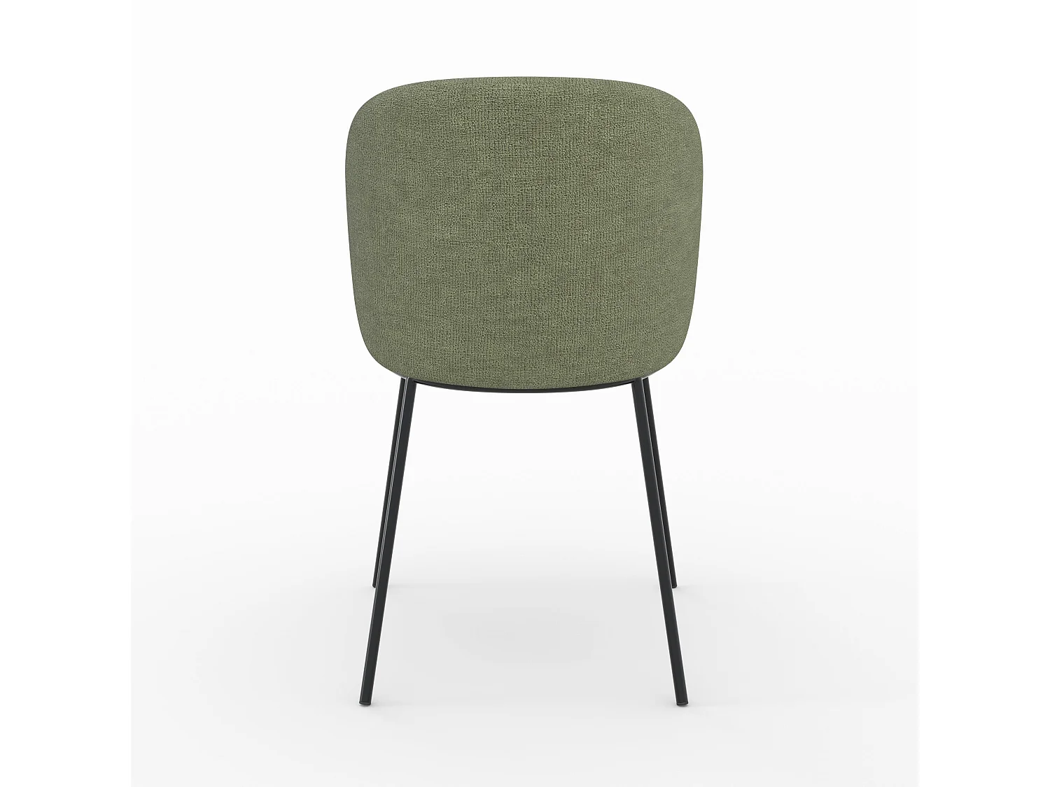 Lot de 2 chaises en tissu vert kaki, pieds métal noir - Bulle