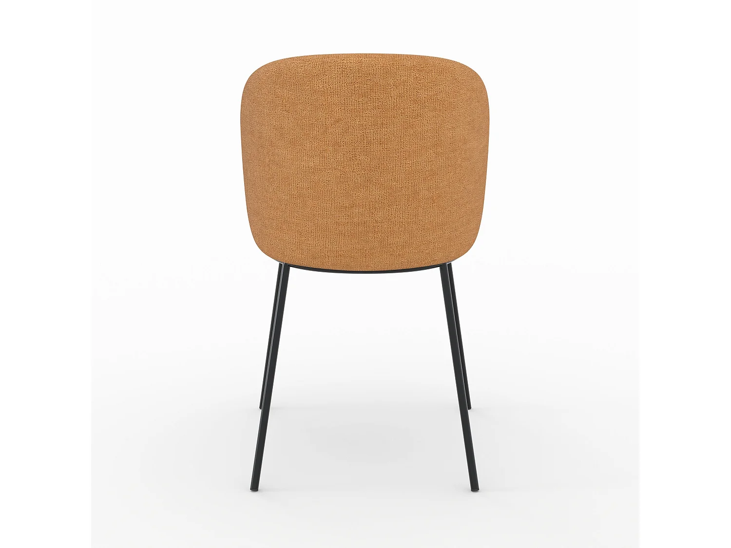 Lot de 2 chaises en tissu jaune moutarde, pieds métal noir - Bulle