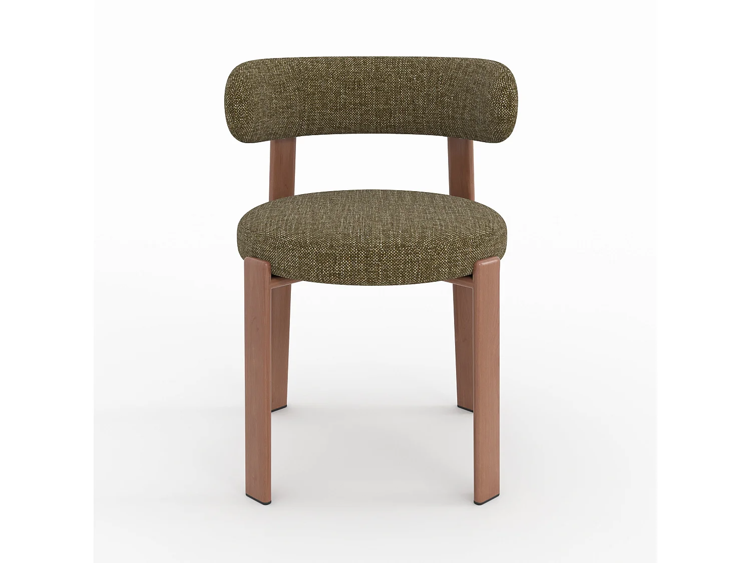 Set di 2 sedie in tessuto texturizzato verde kaki, gambe in metallo - Aura