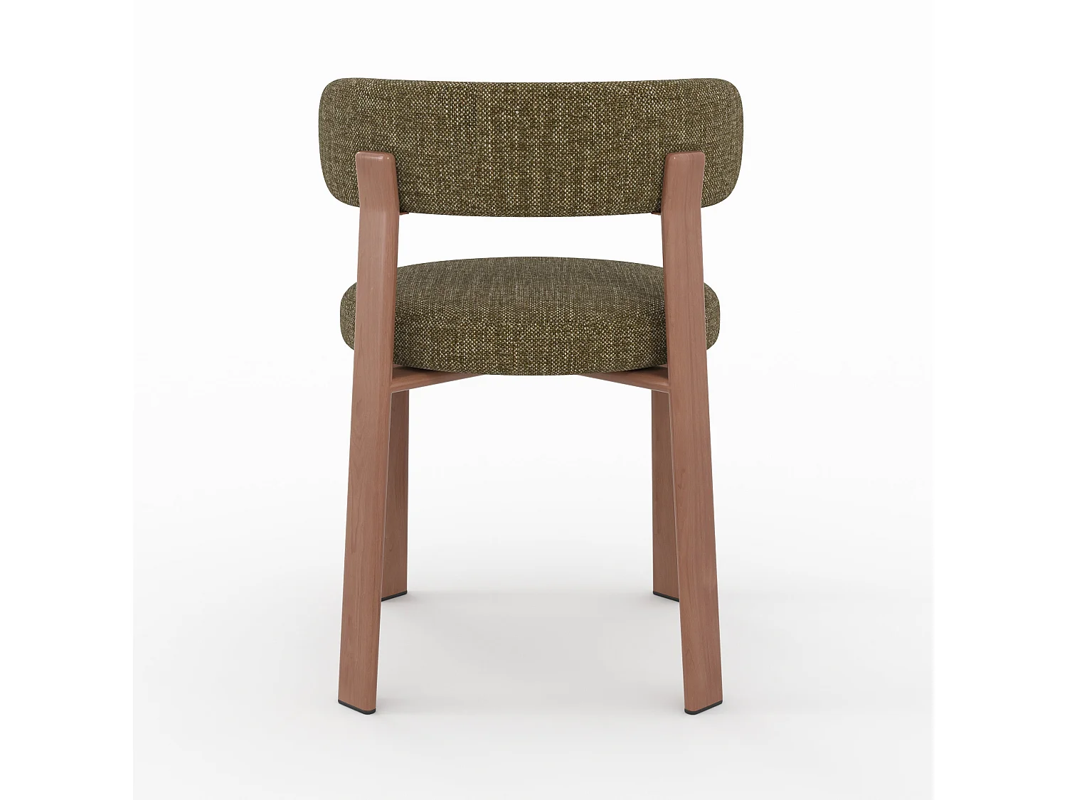 Set di 2 sedie in tessuto texturizzato verde kaki, gambe in metallo - Aura