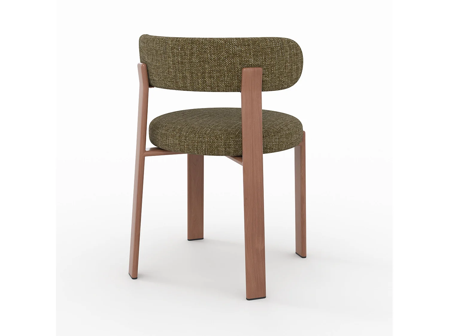 Set di 2 sedie in tessuto texturizzato verde kaki, gambe in metallo - Aura