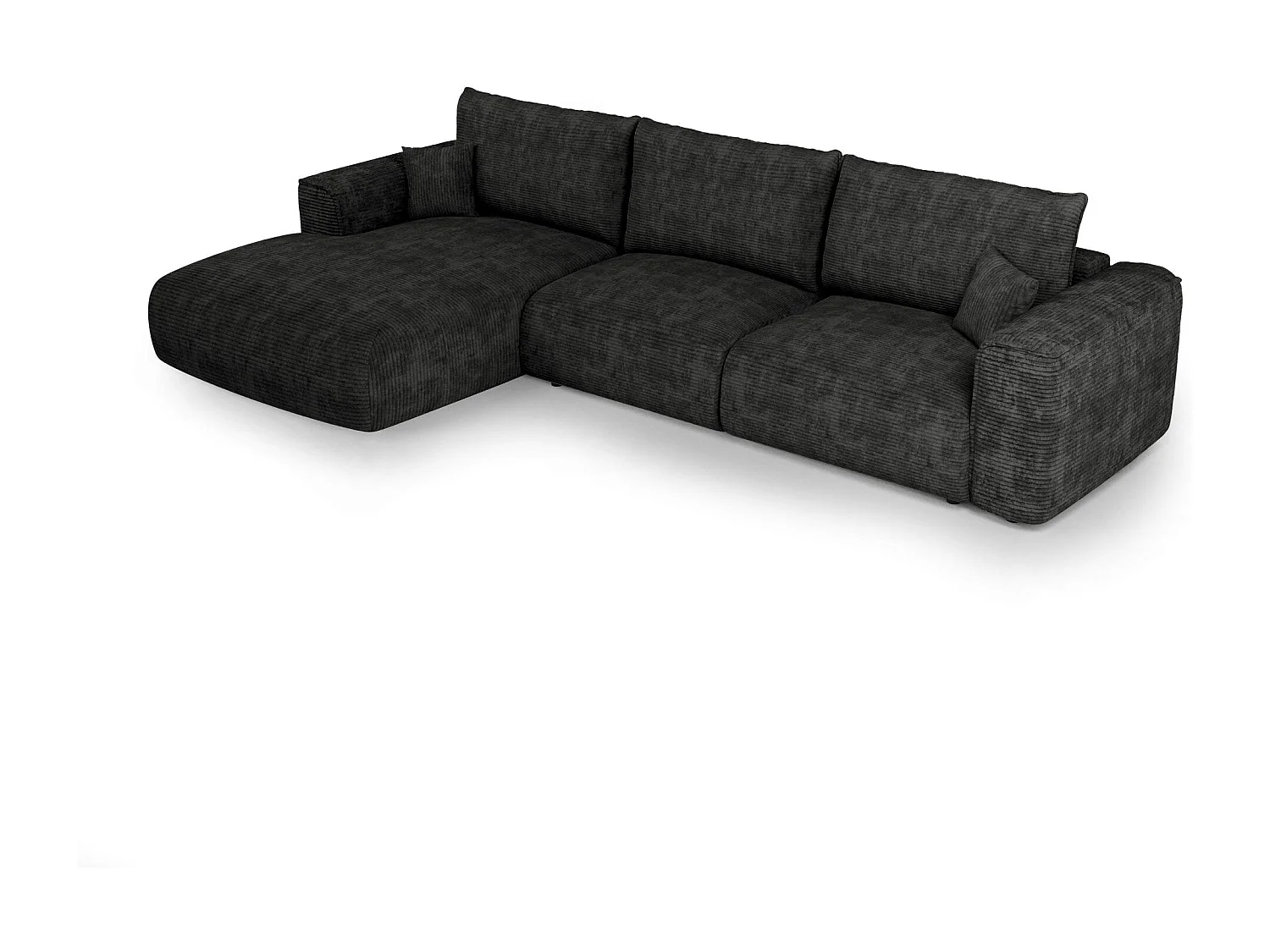 Canapé d'angle gauche convertible express COMO en Velours côtelé