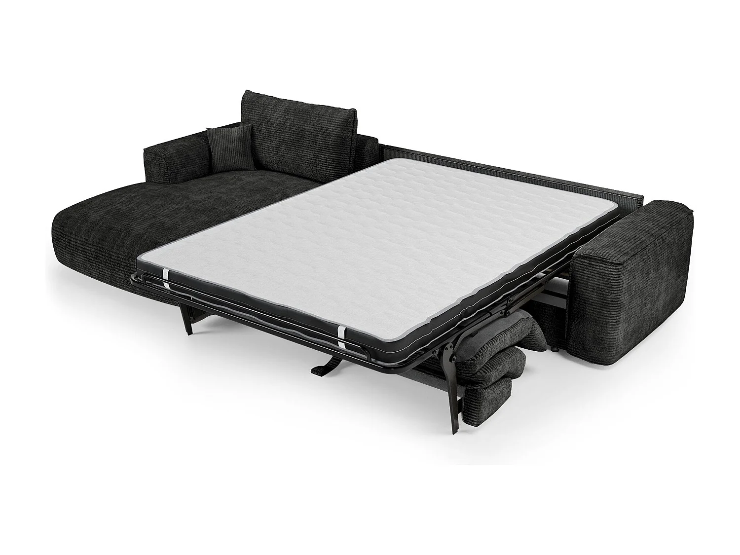 Canapé d'angle gauche convertible express COMO en Velours côtelé