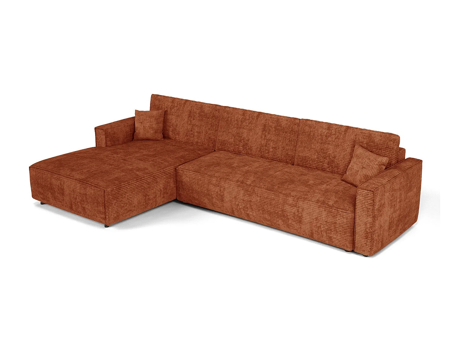 Canapé d'angle gauche convertible avec coffre  en Velours côtelé