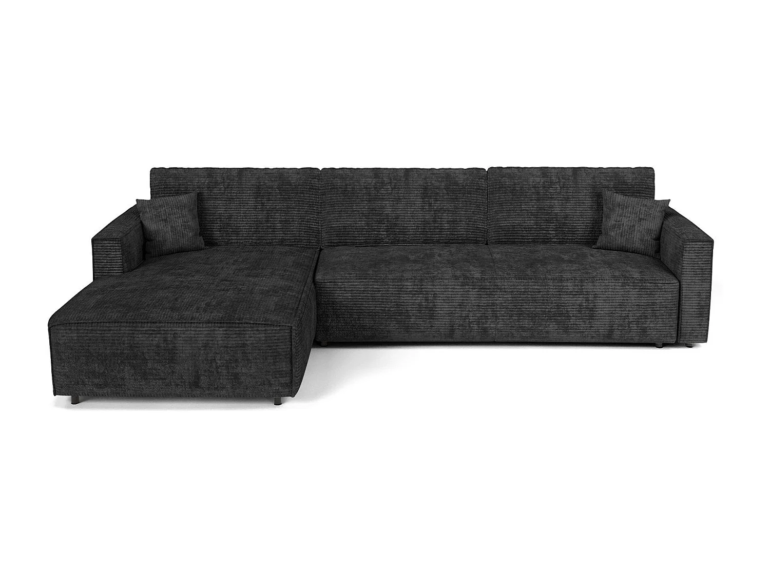 Canapé d'angle gauche convertible avec coffre  en Velours côtelé