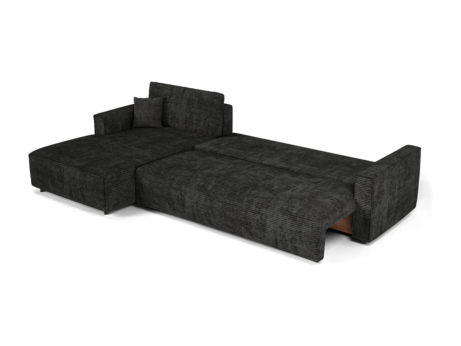 Canapé d'angle gauche convertible avec coffre  en Velours côtelé