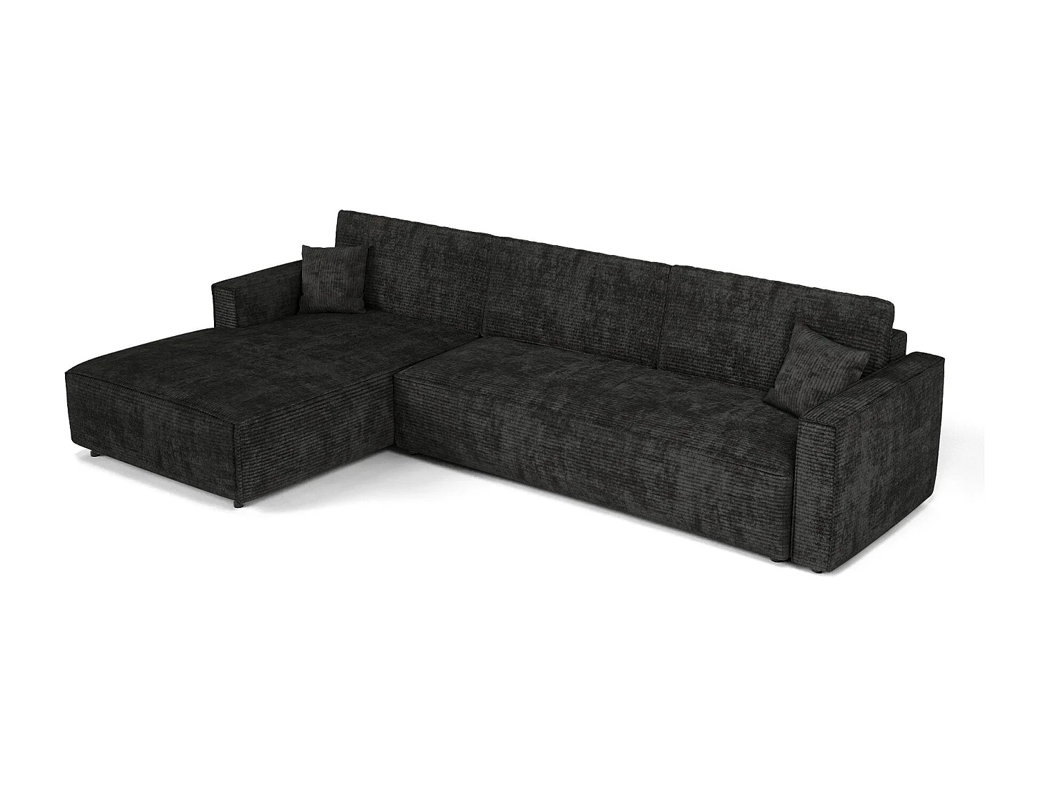 Canapé d'angle gauche convertible avec coffre  en Velours côtelé