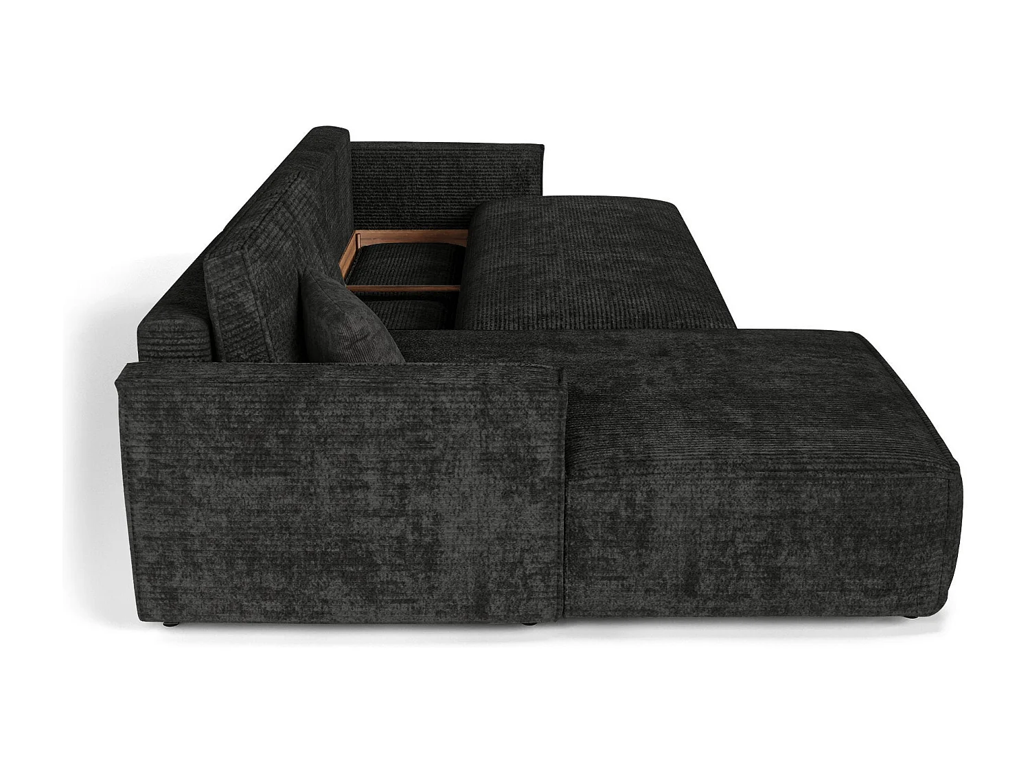 Canapé d'angle gauche convertible avec coffre  en Velours côtelé