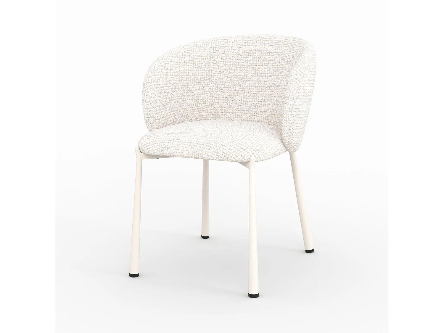 Chaise en tissu texturé écru chiné - Danaë