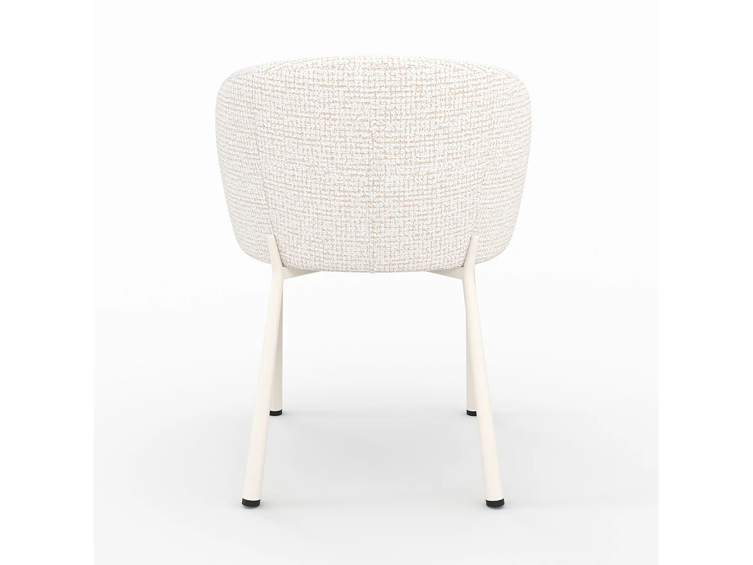 Chaise en tissu texturé écru chiné - Danaë