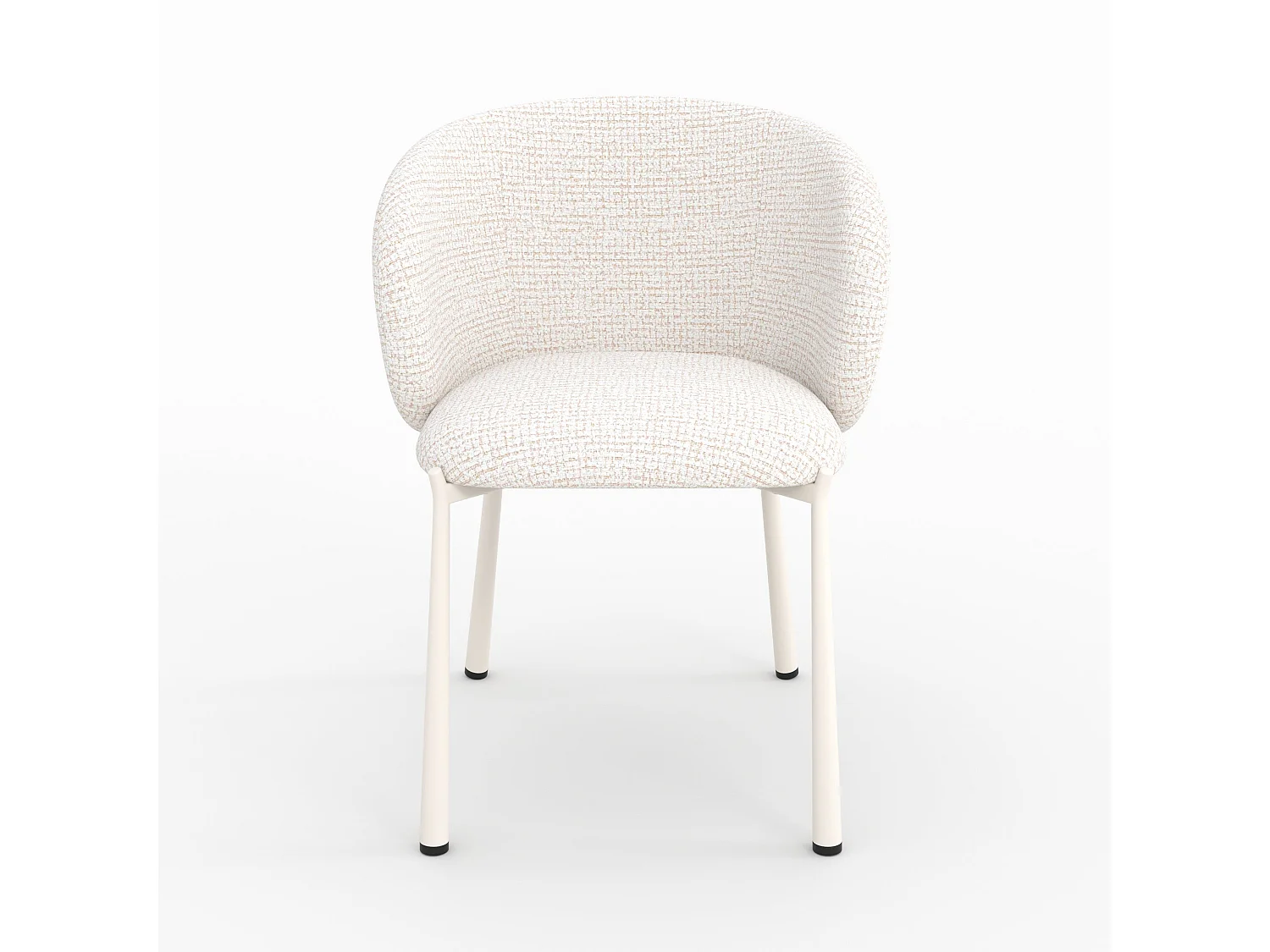 Chaise en tissu texturé écru chiné - Danaë