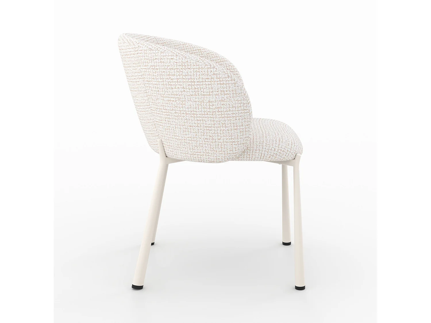 Chaise en tissu texturé écru chiné - Danaë