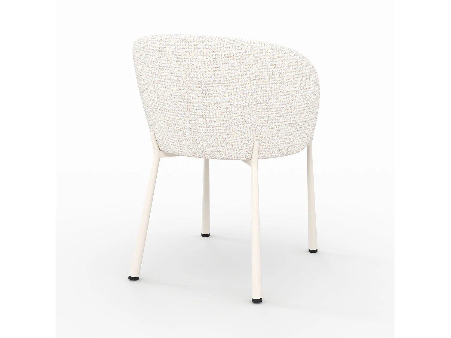 Chaise en tissu texturé écru chiné - Danaë