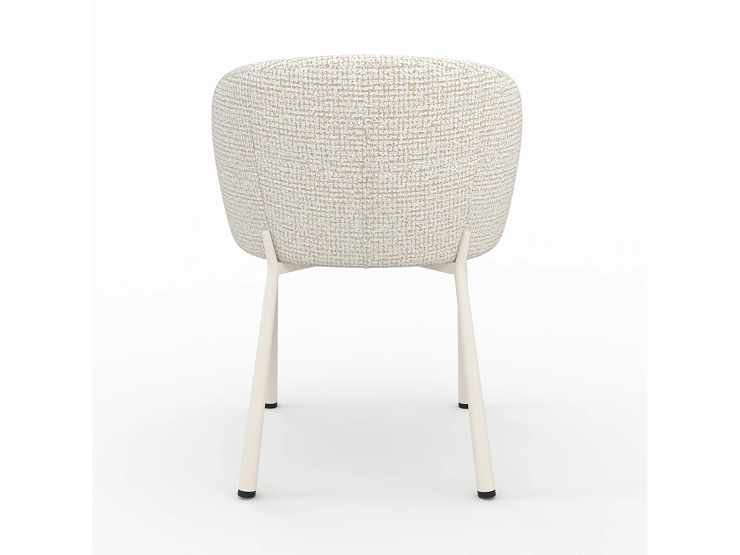 Chaise en tissu texturé écru chiné - Danaë