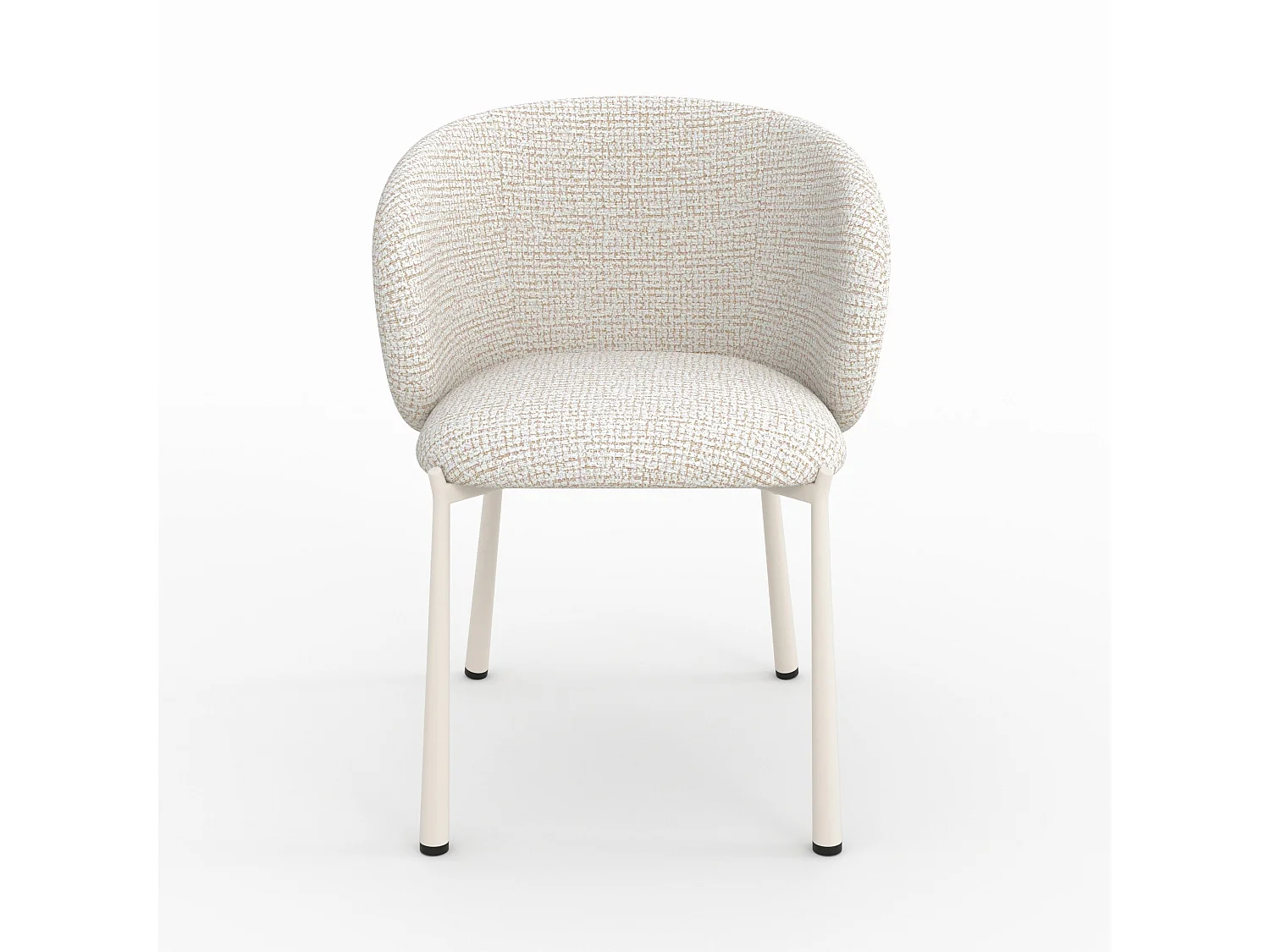 Chaise en tissu texturé écru chiné - Danaë