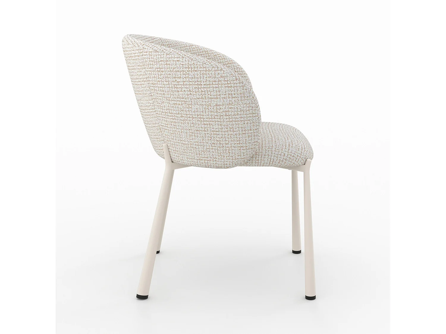 Chaise en tissu texturé écru chiné - Danaë