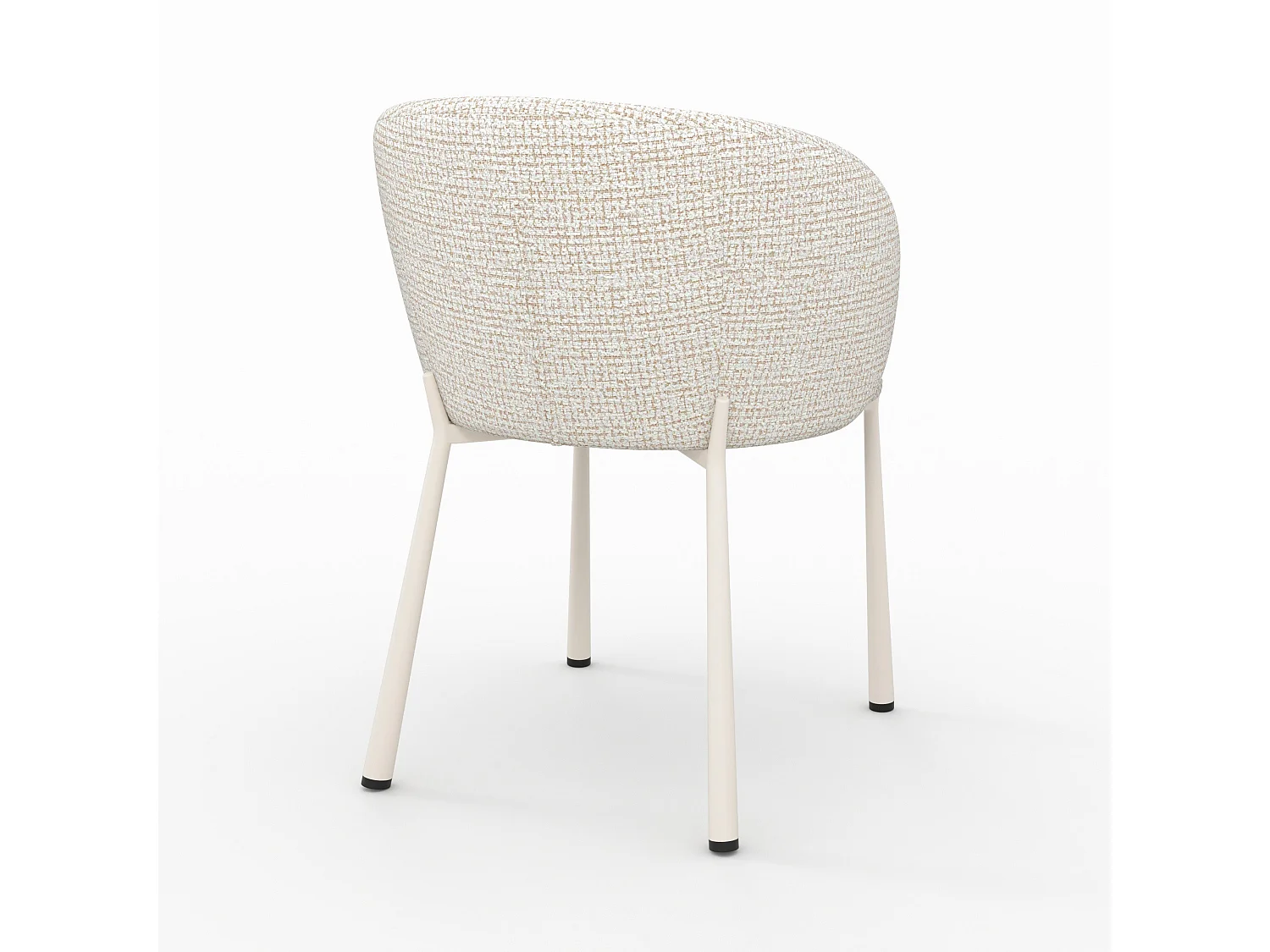 Chaise en tissu texturé écru chiné - Danaë