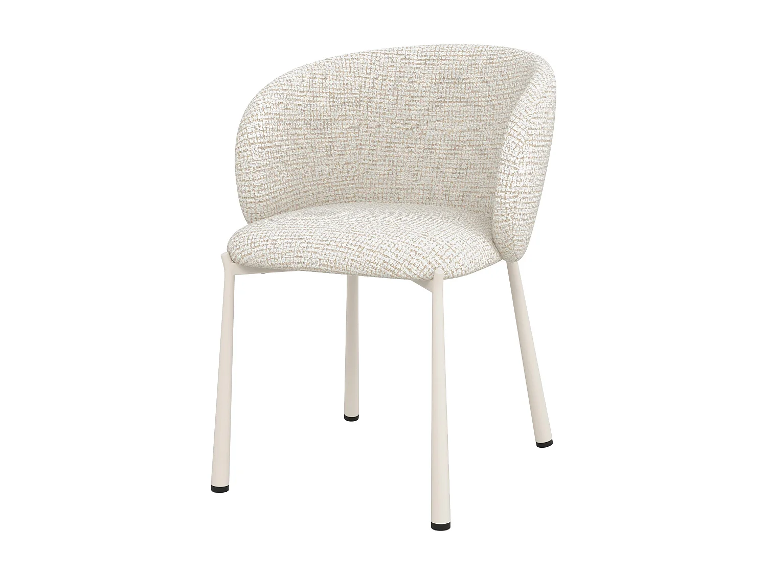 Chaise en tissu texturé écru chiné - Danaë
